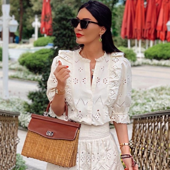 Zara Tops - ZARA Openwork Embroidered Top